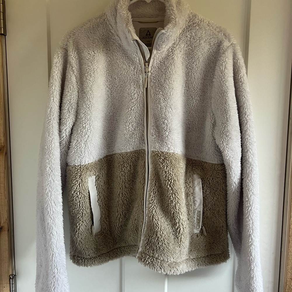 Ascend Cream and Tan Sherpa Jacket